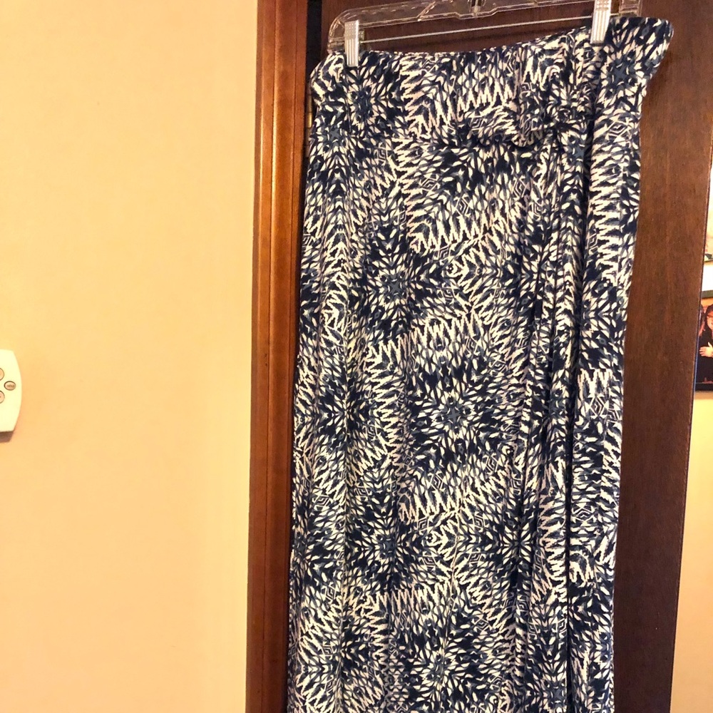 Blue & White Maxi Skirt